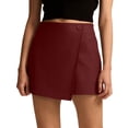 thumbnail image 1 of Short Skirt for Women High Waisted Zip Front Stretchy Skirt Pant Style for Quick Transitions Red M, 1 of 6