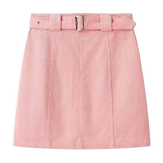 Short Skirts Womens Mini Skirt High Waisted Corduroy Basic Casual A-Line Short Pencil Skirts Denim Skirt Long M