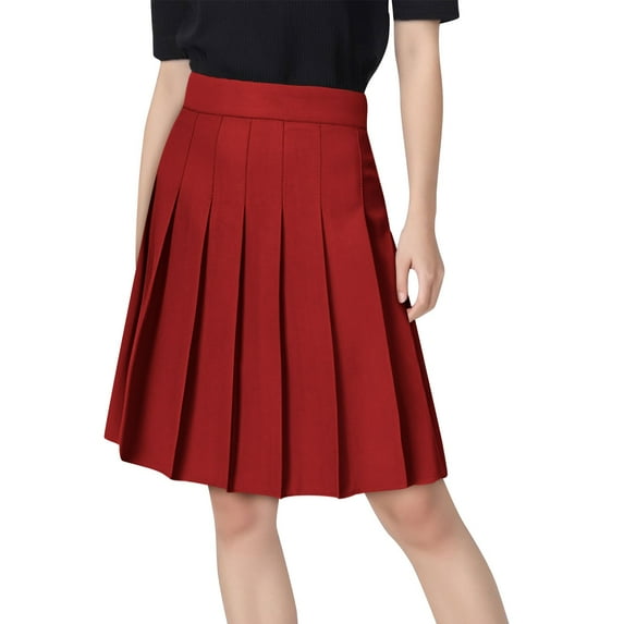 Short Skirts for Women 2X Plus Size Under $10 Solid Color Pleated Belt Pants High Waisted Skirt