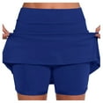 thumbnail image 1 of Short Skirts for Women, Clearance Solid Color High Waisted Flowy Shorts Tummy Control Comfy Dailywear Active Skorts for Woman,Blue,L, 1 of 6