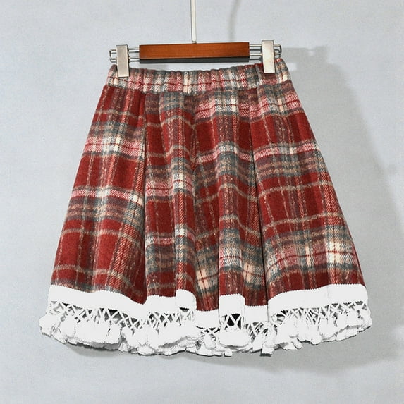 Short Skirts for Women On Under $10 Fashion High Waist Wool Skirt High Elasticity Waistband Short Skirt