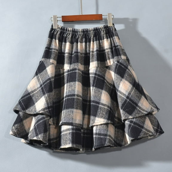 Short Skirts for Women On Under $10 Fashion High Waist Wool Skirt High Elasticity Waistband Short Skirt