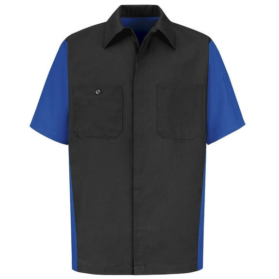 Red Kap - Short Sleeve Automotive Crew Shirt - SY20, Charcoal/ Royal, L