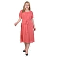 thumbnail image 1 of Short Sleeve Belted Swiss Dot Dress, 1 of 4