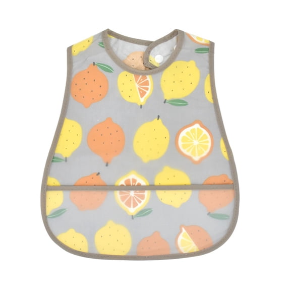 Short Sleeve Bib - Large Size Mess Saving Soft Fabric Apron for Ages 1-3