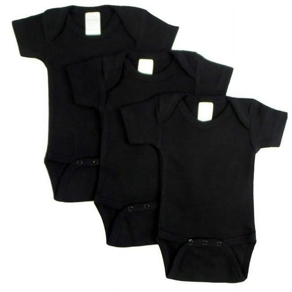 Short Sleeve - Black, Large - Pack of 3