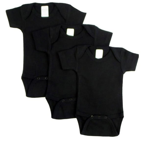 Short Sleeve - Black, Newborn - Pack of 3
