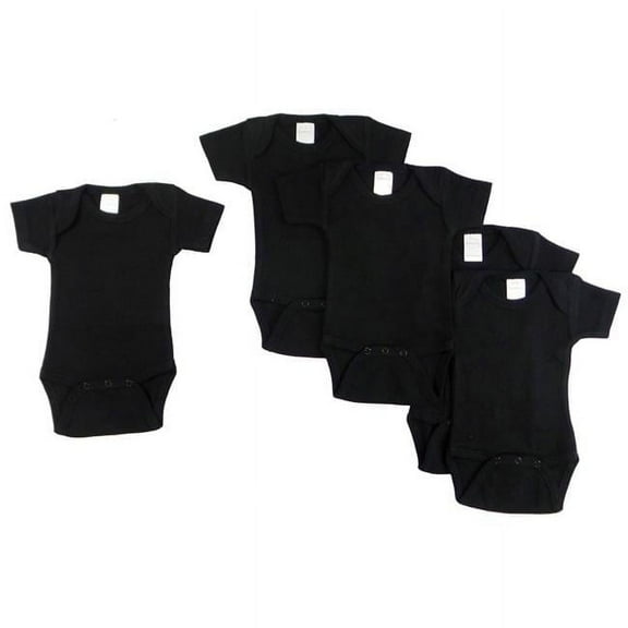 Short Sleeve - Black, Newborn - Pack of 5