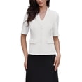thumbnail image 1 of Short Sleeve Blazer for Women Summer Button Business Casual Office Work Suit Jacket M Cream White, 1 of 6