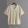thumbnail image 1 of Short Sleeve Blouses for Women Casual T Shirts Striped Tshirts Shirts for Women Oversized Tops for Women Short Sleeve New & Trending, 1 of 8