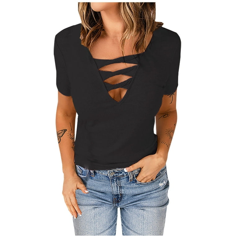 women's cleavage shirts
