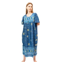 EZI Women s Cotton Seersucker House Dresses Front Zip Mumus with Pockets Day and Nightgown Medium to 5X Plus Size Walmart