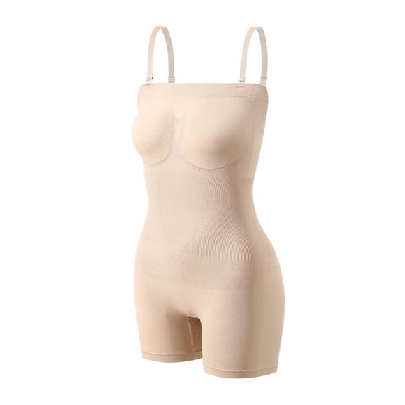 SELONE Short Sleeve Bodysuit For Women Keyhole Back Waist Cincher Shaping Bodysuit Butt Lift Boyshort 1 Piece Jumpsuit For Firm Control