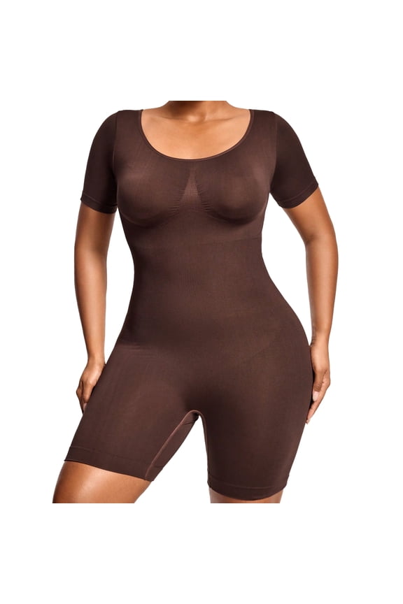 Short Sleeve Bodysuit for Women Shapewear Under Dress Tummy Control Seamless Jumpsuit