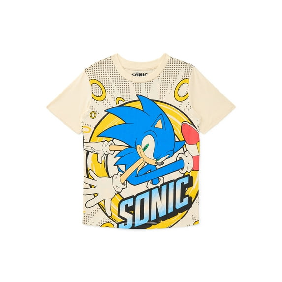 Sonic the Hedgehog Boys Graphic Tee with Short Sleeves, Sizes 4-18