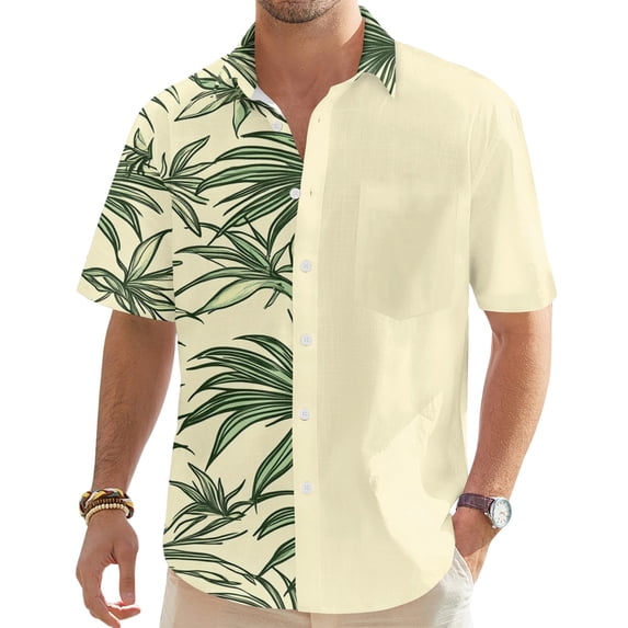 Short Sleeve Button-Down Shirts for Men,Men's Fashionable, Casual, Loose Short-sleeved Shirts With A Lapel And Comfortable Button Top,Lightweight Breathable Tops for Daily Casual Wear