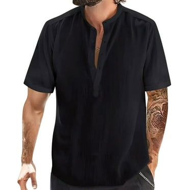 Short Sleeve Button Up Shirts for Men Mens Shirts Summer Mens White Short Sleeve Dress Shirt Mens Black Dress Shirt Short Sleeve Clearance Items Free Shipping