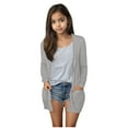 thumbnail image 1 of Short Sleeve Cardigan With Pockets Girls Cute Cardigans Summer Lightweight Chiffon Cardigan 3/4 Length Sleeve Boho Floral Beach Kids T Shirts for Girls, 1 of 7