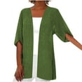 thumbnail image 1 of Short Sleeve Cardigans for Women Casual Drape Open Front Lightweight Summer Cardigan Green M, 1 of 5