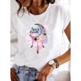 thumbnail image 1 of Short Sleeve Casual Ladies Fashion Female Graphic Tee Women Love Heart Watercolor Sweet Print Summer T Clothing T-shirts, 1 of 6