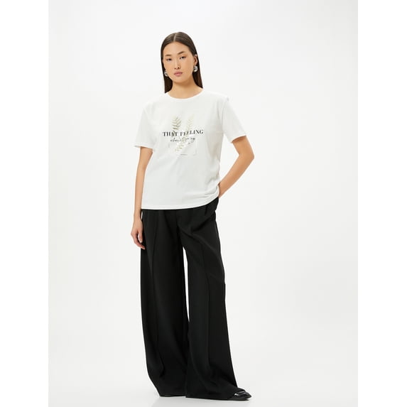 Short Sleeve Crew Neck Pinted T-Shirt