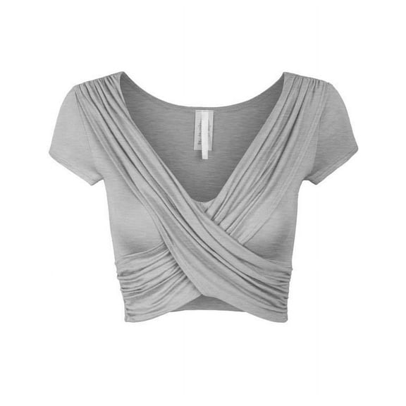 Short Sleeve Criss Cross Crop Top