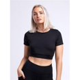 thumbnail image 1 of Short-Sleeve Crop Top Black Small Medium, 1 of 1