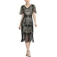 thumbnail image 1 of Short Sleeve Flapper Wedding Cocktail Evening Dress Adult Charleston Flapper, 1 of 3