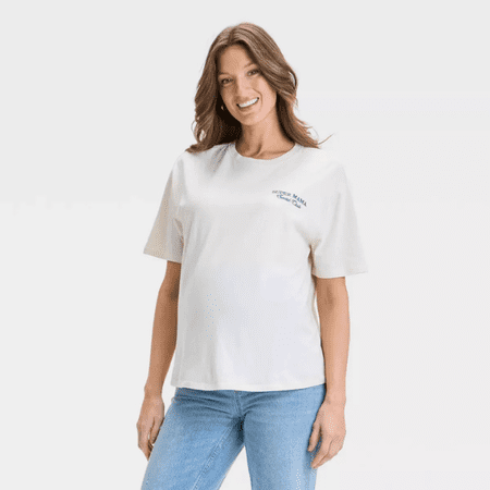 Short Sleeve Graphic Maternity T-Shirt Super Mama Social Club- Size M