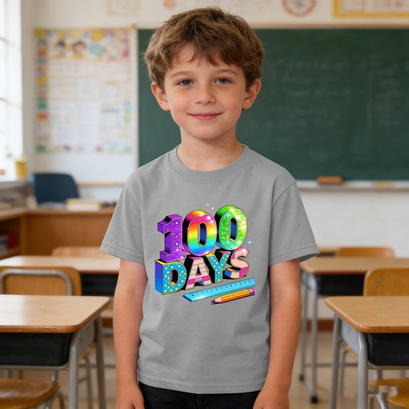 Short Sleeve Graphic T-Shirt for Kids with Cute Print, Soft Breathable Fabric for School and Play