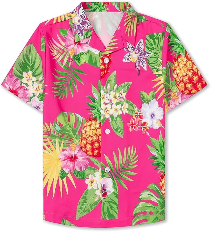 Matching Father Daughter Hawaiian Outfits - Pink White Hibiscus Shirt & Romper