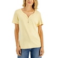 thumbnail image 1 of Short Sleeve Henley Top Dusty Sunris L, 1 of 1