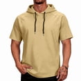 thumbnail image 1 of Short Sleeve Hoodies for Men Comfort Lightweight Athletic Gym Workout Sweatshirt Hooded Fishing Shirt Pullover Hoodie, 2XL, 1 of 7