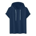 thumbnail image 1 of Short Sleeve Hoodies for Men Gym Workout Sweatshirt Lightweight Athletic Pullover Plus Size Hooded T Shirt Active Tops, 1 of 5