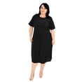 thumbnail image 1 of Short Sleeve Knee Length Dress With Gathered Waist, 1 of 1