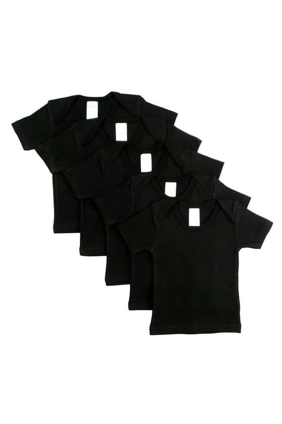 Short Sleeve Lap Shirt, Black - Size 12 to 18
