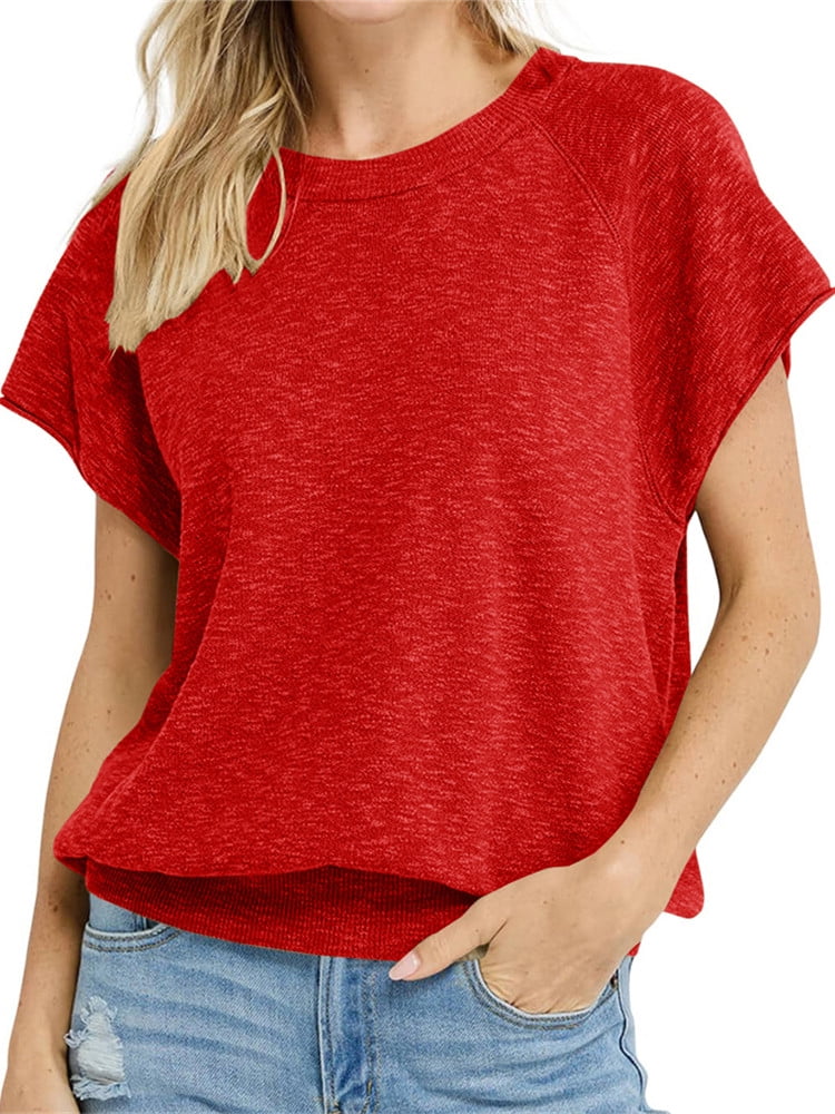 Slim fit short sleeved knitted sweater main image 1