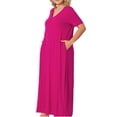 thumbnail image 1 of Short Sleeve Maxi Dress Magenta, 1 of 2