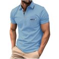 thumbnail image 1 of Short Sleeve Men Casual Short Sleeve Button Down Men Mens Summer T Shirts Mens Short Sleeve Henley Clearance Sales Today, 1 of 6