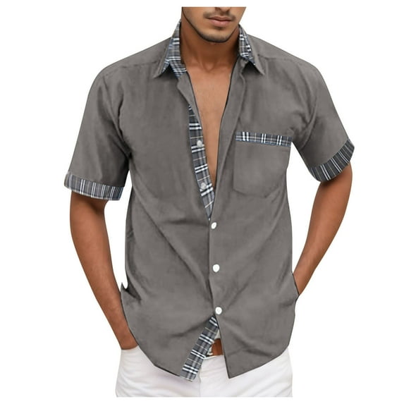 Short Sleeve Mens Dress Shirt Summer Shirts Men Men Shirts Summer Summer Work Shirts for Men Gift Savings