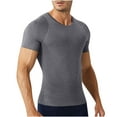 thumbnail image 1 of ShomPort Short Sleeve Mens Tee Round Neck Solid Color Tight Shirts Casual Sports Tshirt, 1 of 7