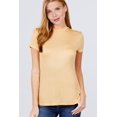 thumbnail image 1 of Short Sleeve Mock Neck Rayon Spandex Rib Top, 1 of 48