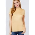 thumbnail image 1 of Short Sleeve Mock Neck Rayon Spandex Rib Top, 1 of 5