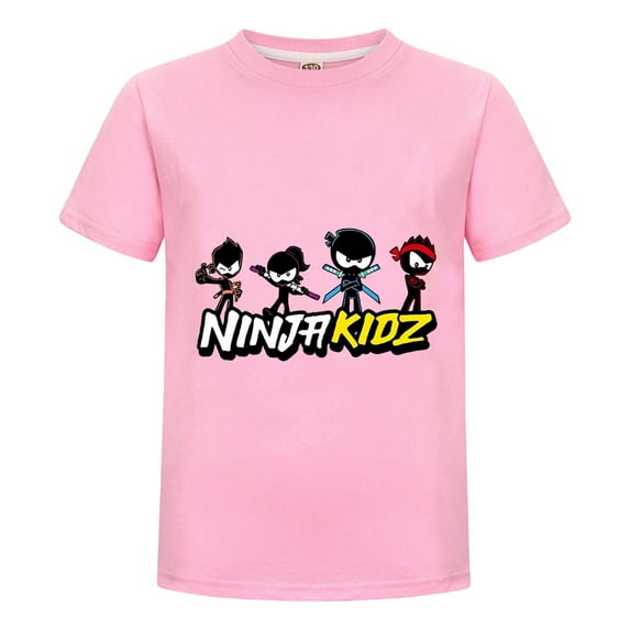 Short Sleeve Ninja Kidz Tee for Kids – Colorful Graphic Print Shirt for Boys and Girls – Fun Clothing Gift for Ages 3-14