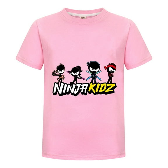 Short Sleeve Ninja Kidz Tee for Kids – Colorful Graphic Print Shirt for Boys and Girls – Fun Clothing Gift for Ages 3-14