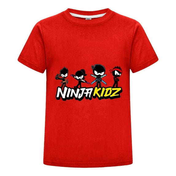 Short Sleeve Ninja Kidz Tee for Kids – Colorful Graphic Print Shirt for Boys and Girls – Fun Clothing Gift for Ages 3-14