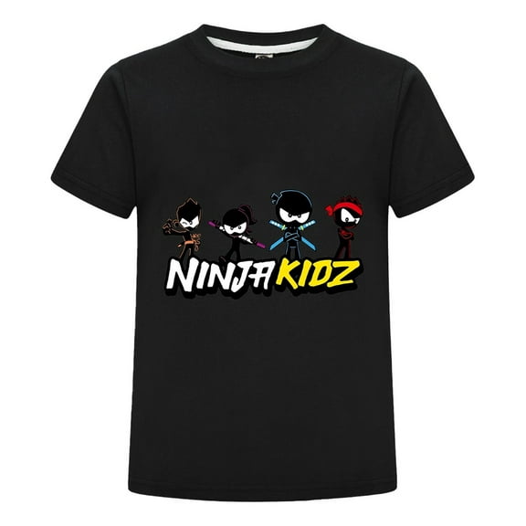 Short Sleeve Ninja Kidz Tee for Kids – Colorful Graphic Print Shirt for Boys and Girls – Fun Clothing Gift for Ages 3-14