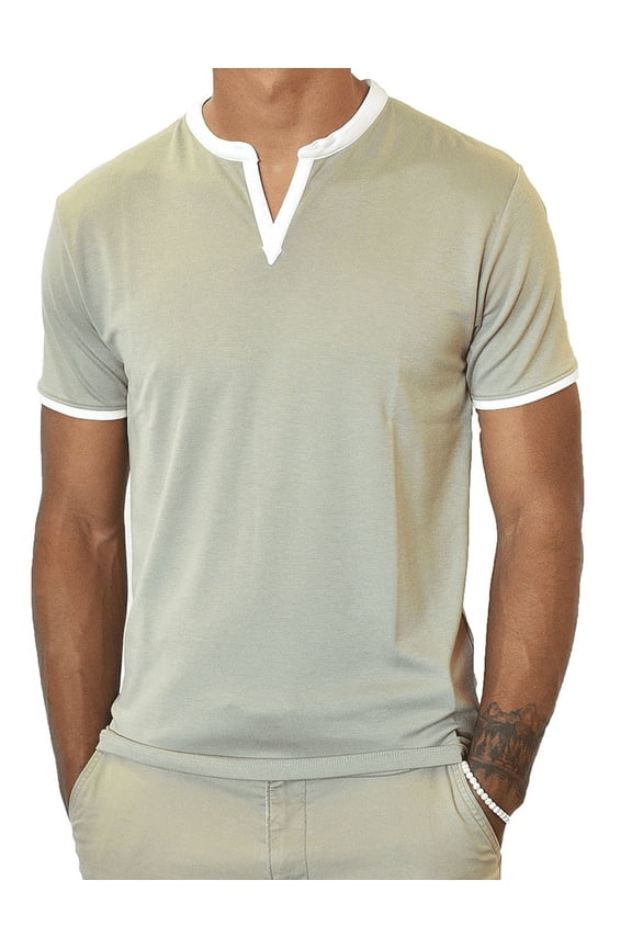 Short Sleeve Notch Collar