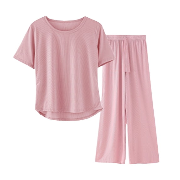 Short Sleeve Pajamas,Sleepwear Pj Set Soft Pj Lounge Sets Pjs Silky Pj Set Two Piece Outfits For Women Pajamas For Women Set Loungewear Sets Woman Viscose Pajamas For Women Homewear