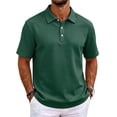 thumbnail image 1 of Short Sleeve Performance Polo Shirts for Men Lapel Collared Soft Breathable Casual T Shirts for Men, 1 of 6